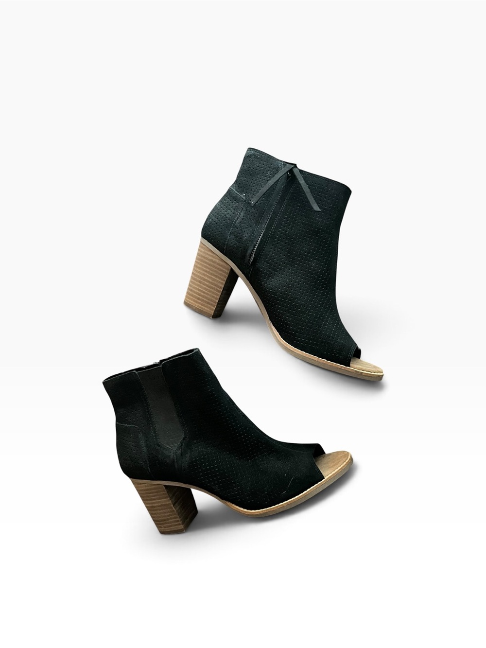 Toms Majorca Peep-Toe Stacked Booties - Excellent Condition